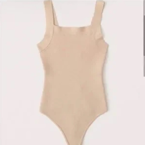 abercrombie and fitch square neck ribbed bodysuit size small - Picture 1 of 3